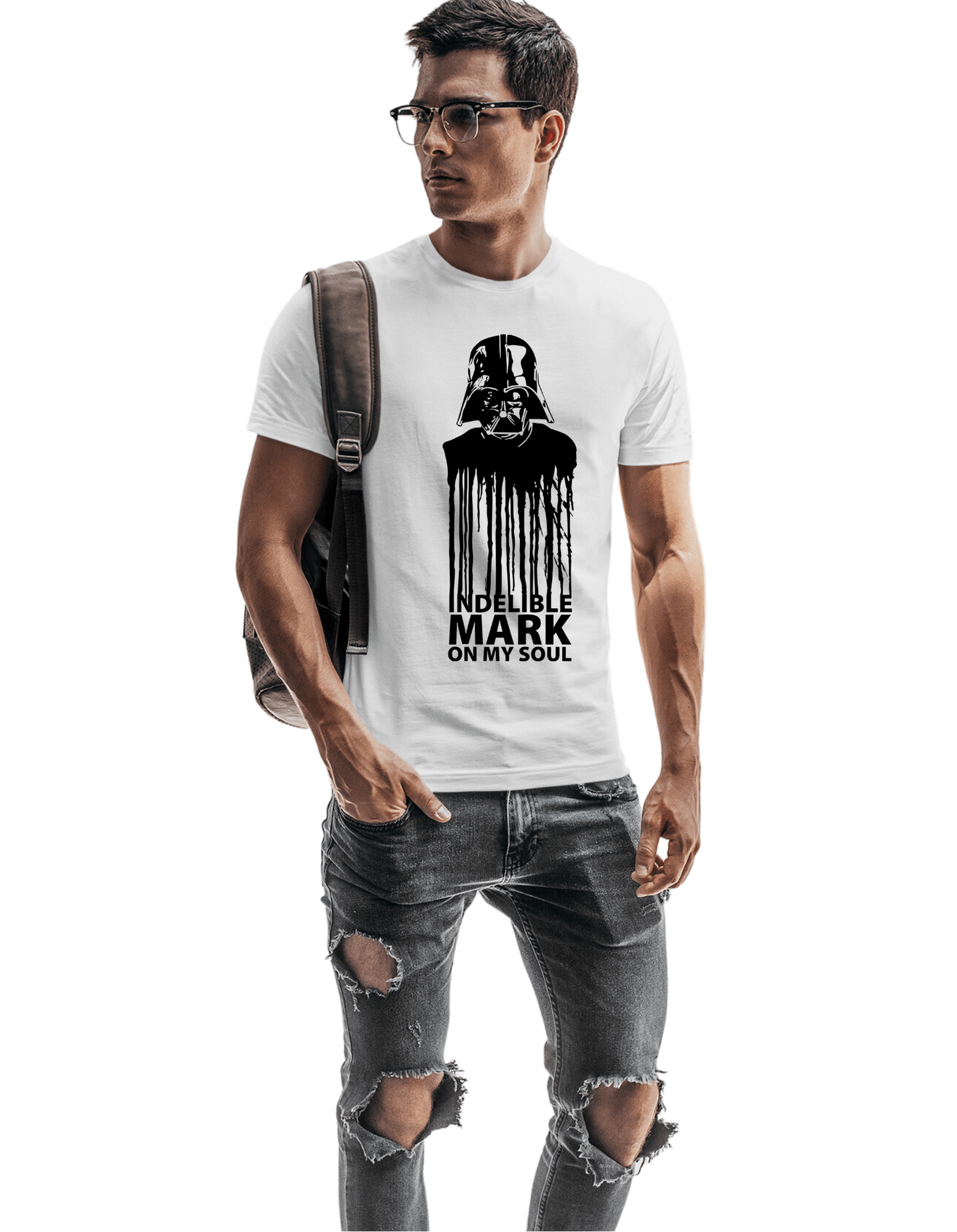 ROUND NECK | MEN | WHITE | INDELIBLE MARK - Teestra