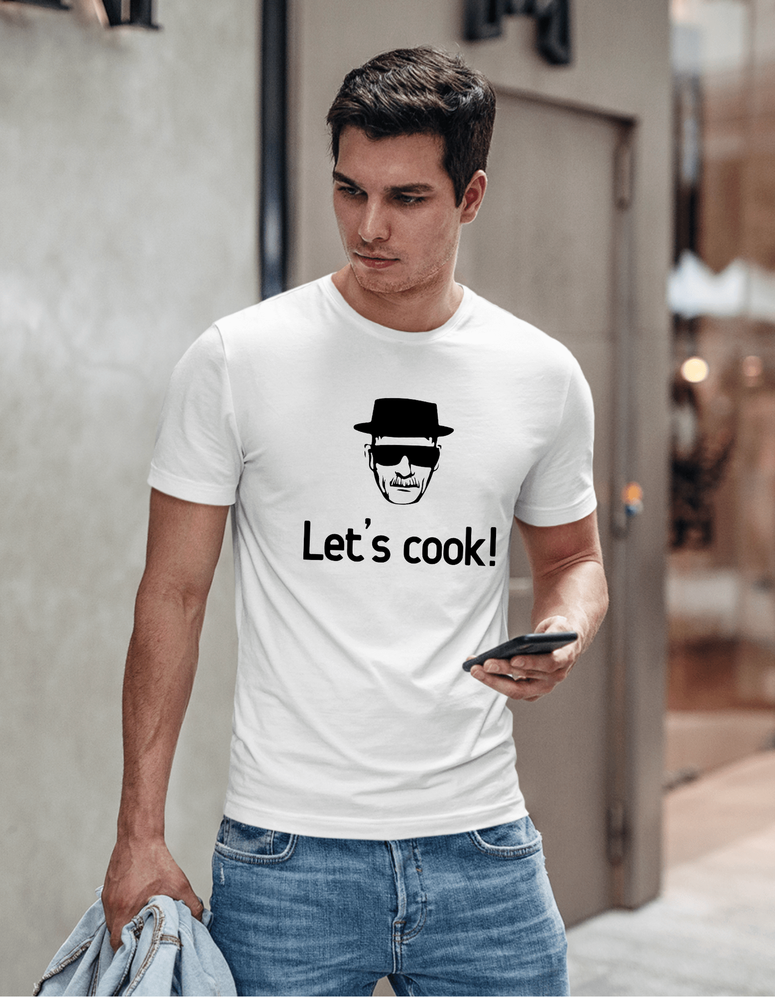 ROUND NECK | MEN | WHITE | LET'S COOK - Teestra