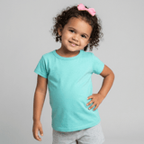 Sky Blue Cotton T-Shirt for Girls - Soft & Trendy Tees for Kids - Teestra