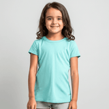 Sky Blue Cotton T-Shirt for Girls - Soft & Trendy Tees for Kids - Teestra