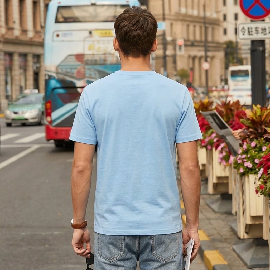 Sky Blue Plain Round Neck Tshirt