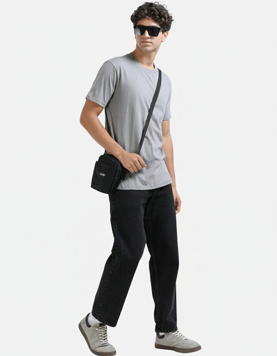 Space Grey Plain Round Neck Tshirt - Teestra