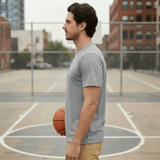 Space Grey Plain Round Neck Tshirt - Teestra