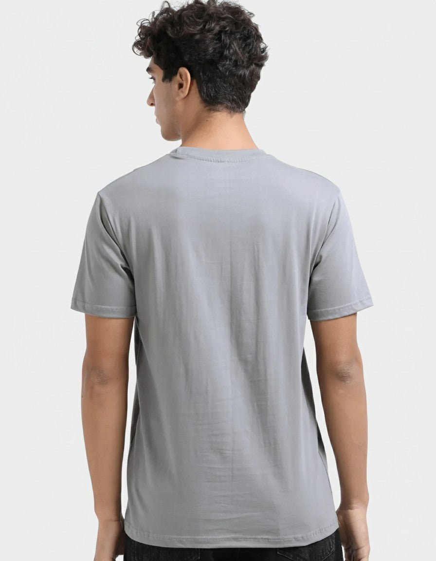 Space Grey Plain Round Neck Tshirt - Teestra