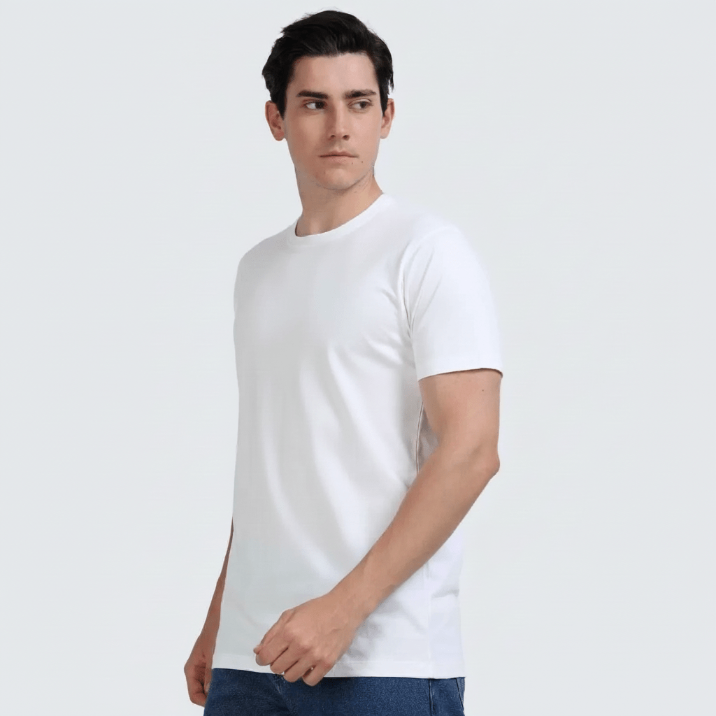 White Plain Round Neck Tshirt - Teestra