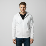 Zippered Hoodie | White