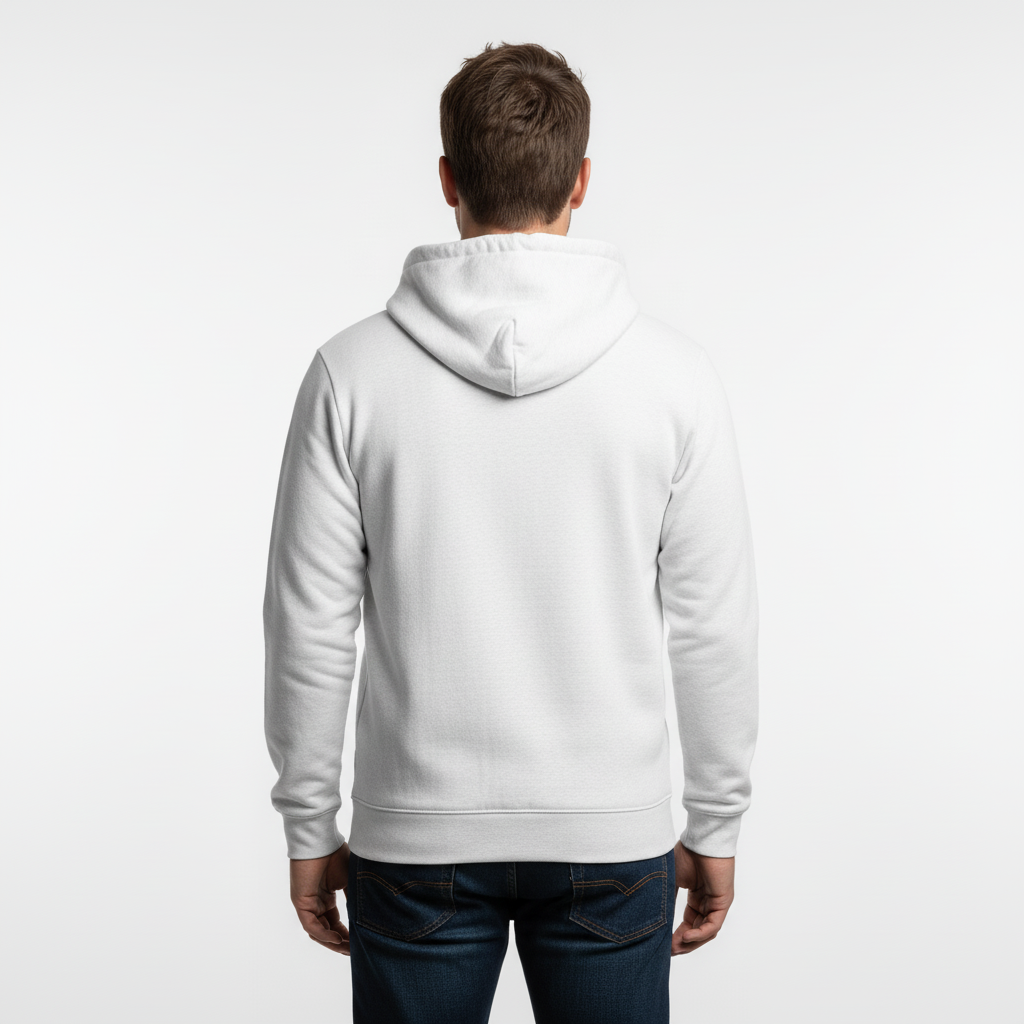 Zippered Hoodie | White