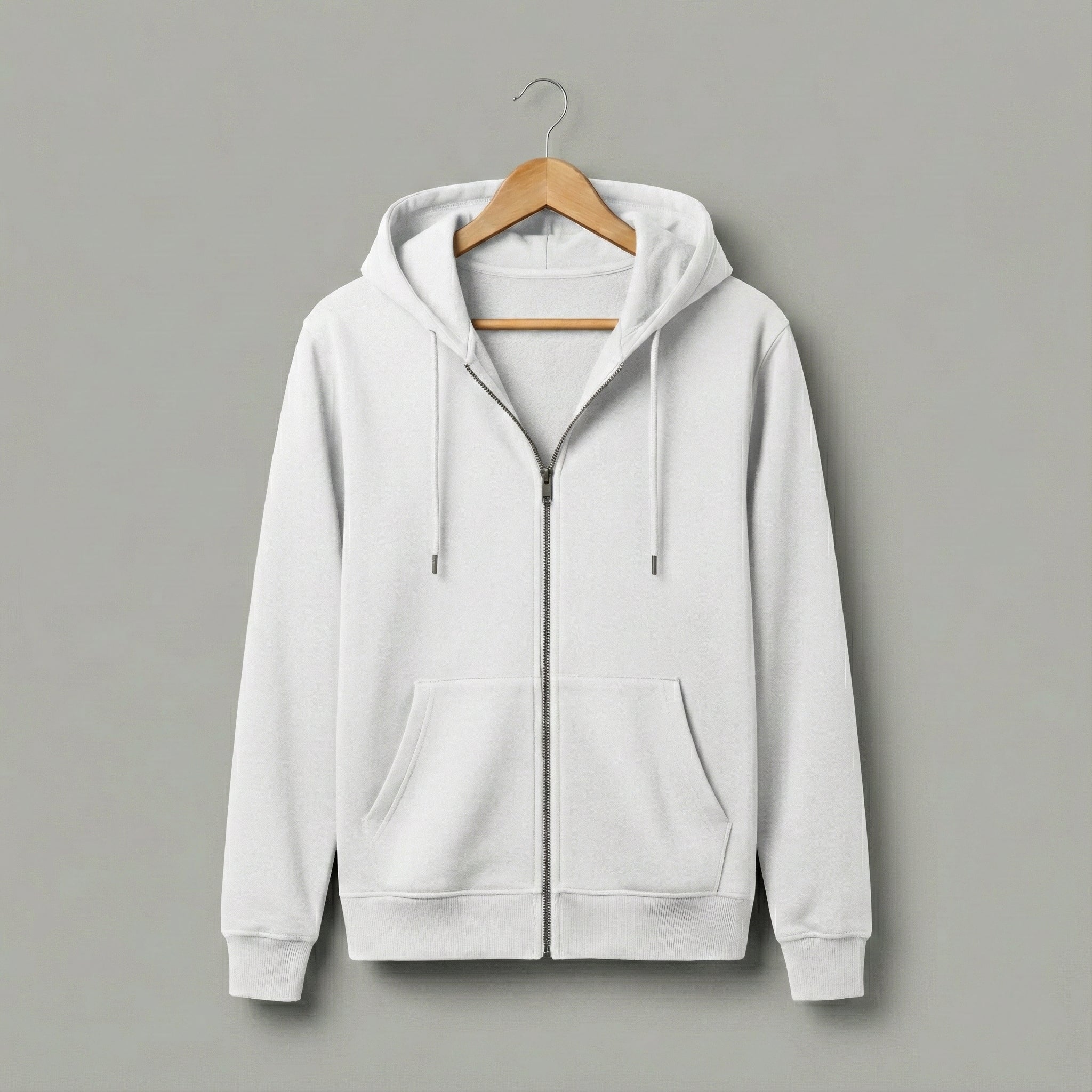Zippered Hoodie | White