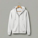 Zippered Hoodie | White