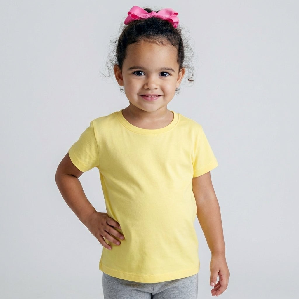 Yellow Cotton T-Shirt for Girls - Soft & Trendy Tees for Kids - Teestra