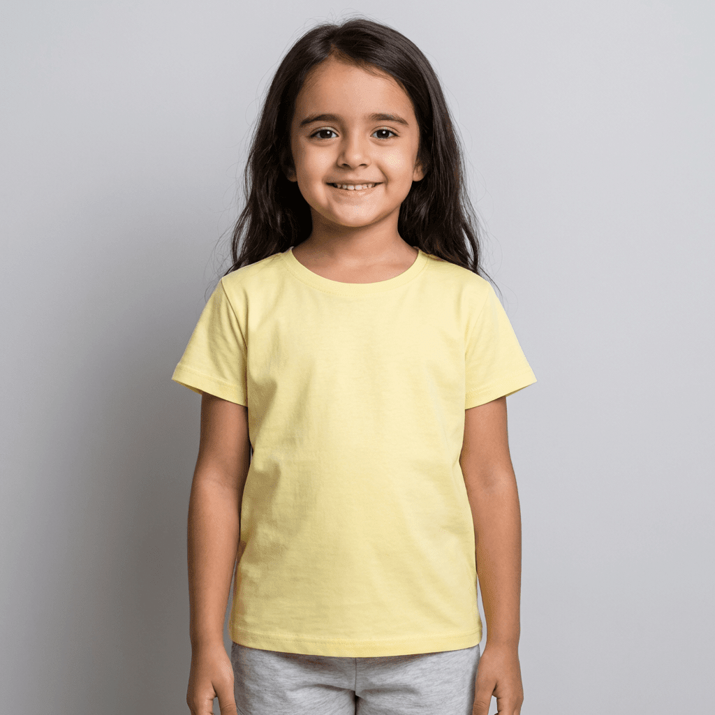 Yellow Cotton T-Shirt for Girls - Soft & Trendy Tees for Kids - Teestra