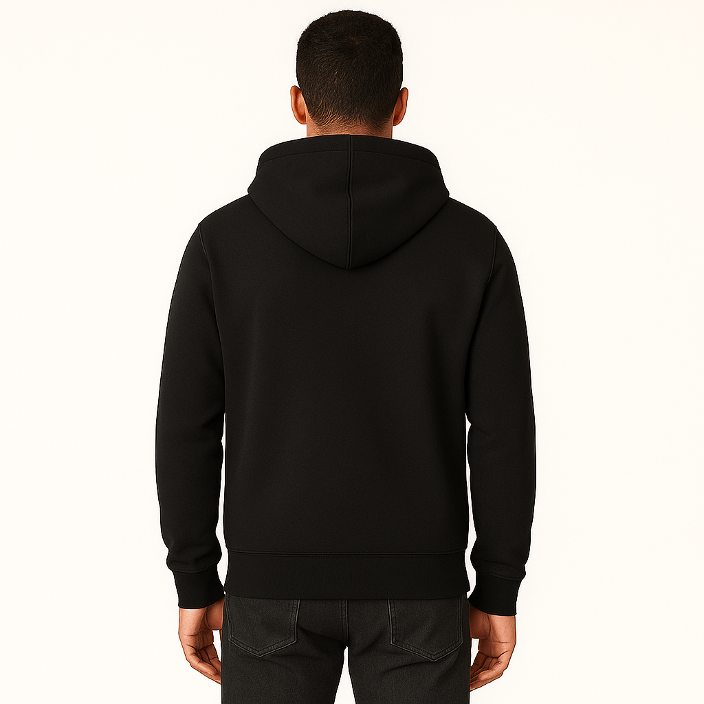 ZIPPERED HOODIE | BLACK - Teestra