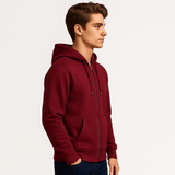 ZIPPERED HOODIE | BURGUNDY - Teestra