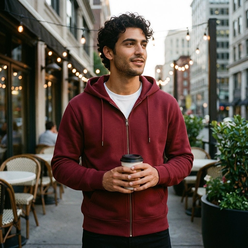 Zippered Hoodie | Burgundy - Teestra