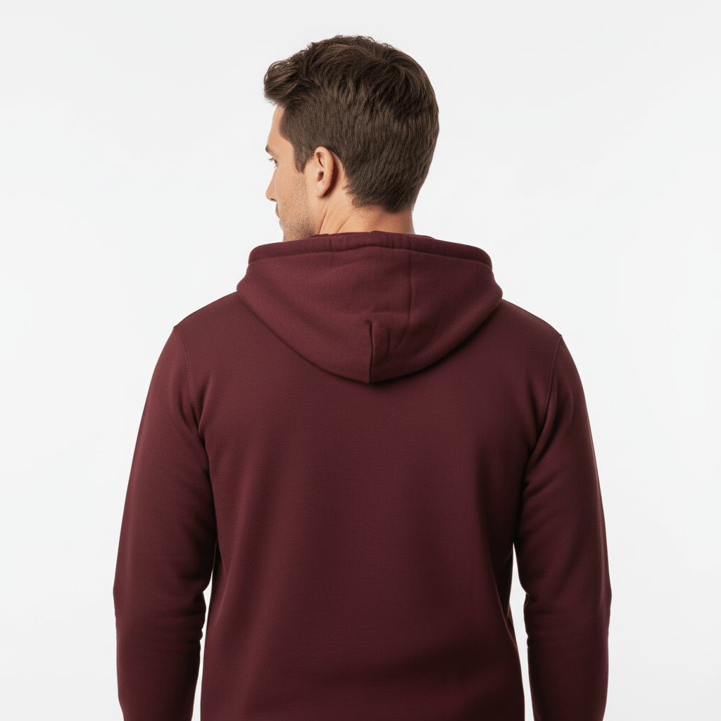 Zippered Hoodie | Burgundy - Teestra