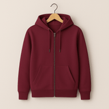 ZIPPERED HOODIE | BURGUNDY - Teestra