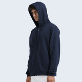 ZIPPERED HOODIE | NAVY - Teestra