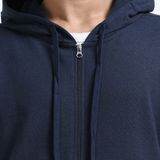 ZIPPERED HOODIE | NAVY - Teestra