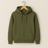 ZIPPERED HOODIE | OLIVE - Teestra