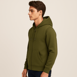 ZIPPERED HOODIE | OLIVE - Teestra