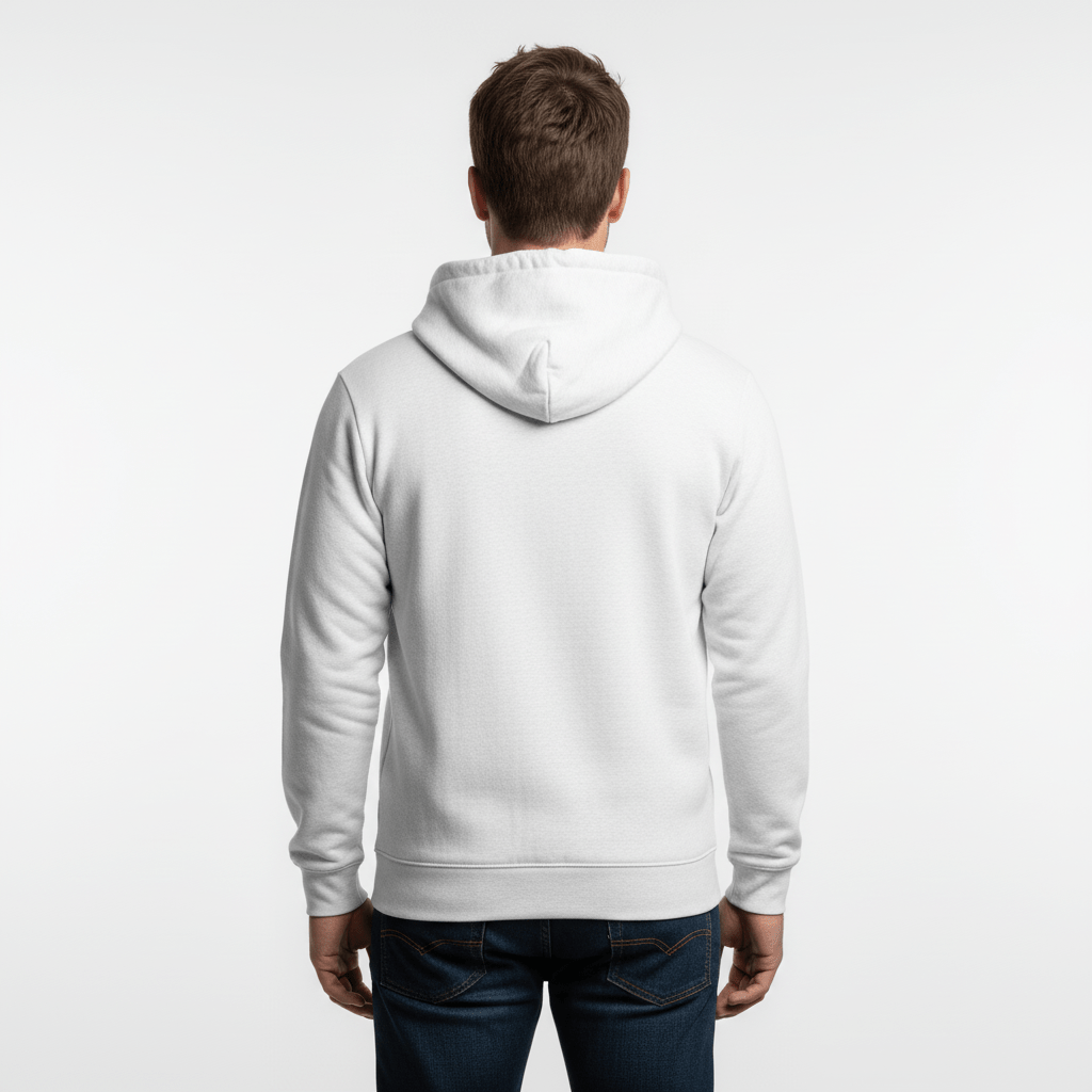 Zippered Hoodie | White - Teestra