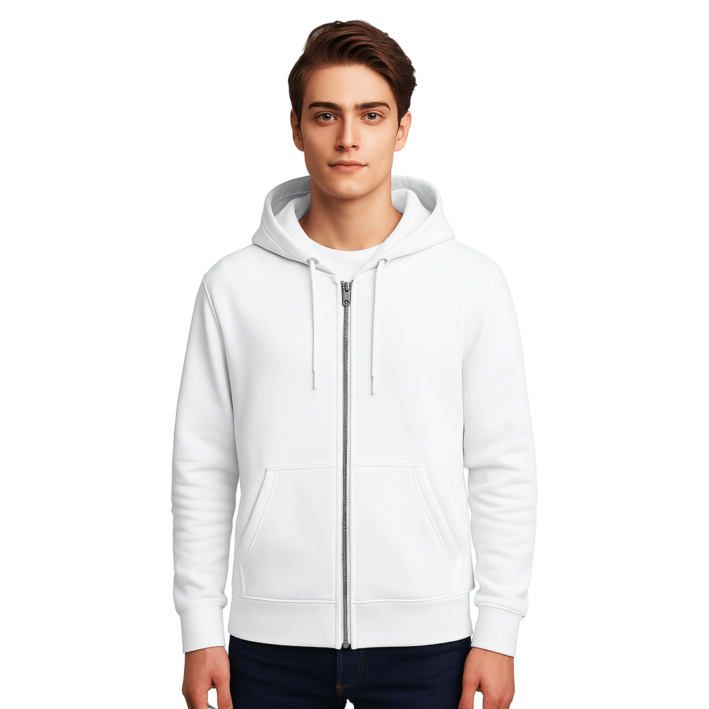ZIPPERED HOODIE | WHITE - Teestra
