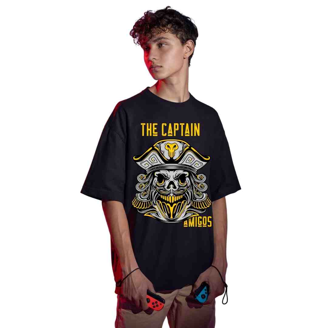 OVERSIZED | MEN | BLACK | THE CAPTAIN - Teestra